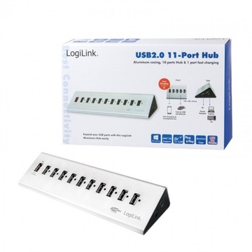 10-портовый серебряный концентратор LogiLink