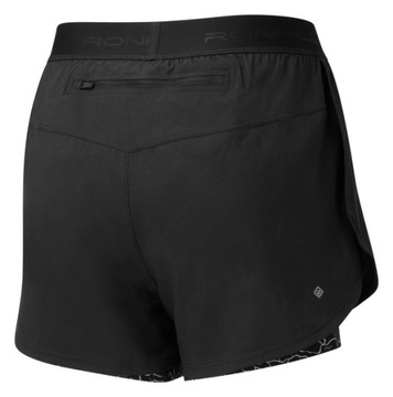 RONHILL Spodenki biegowe damskie LIFE TWIN SHORT black mono ripple S