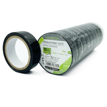 TAŚMA IZOLACYJNA 0,13MMx15MMx5M CZARNA 10 SZTUK