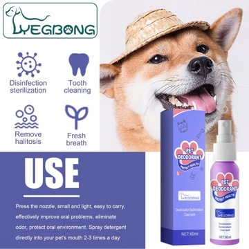 60ml Pet Oral Cleanse Spray Artykuły Dla Zwierząt
