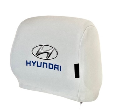 Чехлы на подголовники Hyundai с логотипом 2 шт. Белые.
