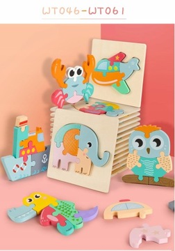 Игрушка Монтессори Детские Деревянные Игрушки Головоломки Мультфильм