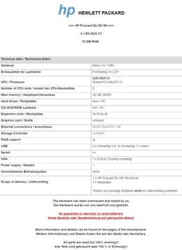 Сервер HP ProLiant DL160 G9 2xE5-2620 V3, 32 ГБ ОЗУ, 8 отсеков 2.5