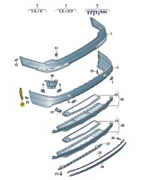Купити Адаптер заглушка підкрилок бампера лівий задня audi q7, фото thumb