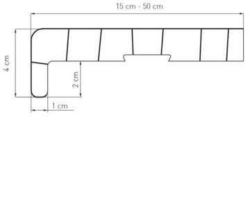 Parapet PCV komorowy kolor ZŁOTY DĄB szer.25cm