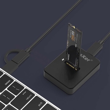 Док-станция для твердотельного накопителя M.2 SATA/PCIe NGFF/NVMe USB Type C 3.1, 10 ГБ/с