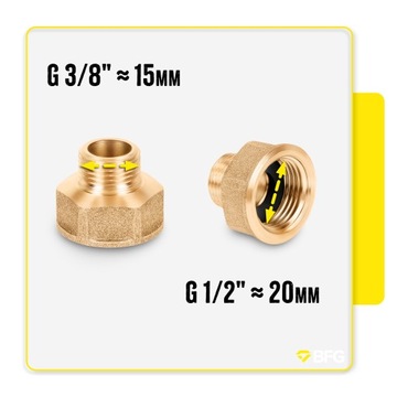 MOSIĘŻNA ZŁĄCZKA REDUKCJA 1/2'' x 3/8''