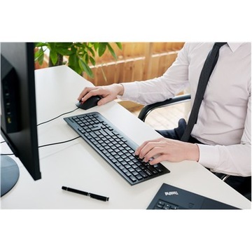 Lenovo Essential Комбинированная проводная клавиатура и мышь — литовский