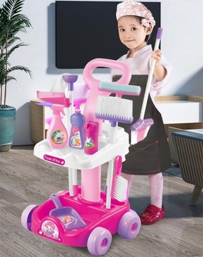 НАБОР ДЛЯ ЧИСТКИ ТЕЛЕЖКИ для детей + ШВАБРА ВЕДРО МЕТЛА Magical Cleaner