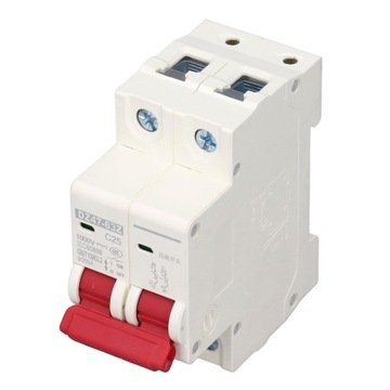 2P DC 1000V MCB Автоматический выключатель 25A Монтажный защитный переключатель