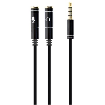 Адаптер MiniJack 4PIN M - 2x 3PIN Mini Jack ЧЕРНЫЙ