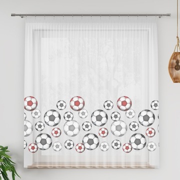 Firany Woalowe Firana Dla Chłopca Piłka Futbol Z Wszytą Taśmą sz. 220x150