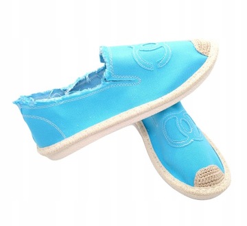 TENISÓWKI BALERINY ESPADRYLE TRAMPKI NIEBIESKIE 39