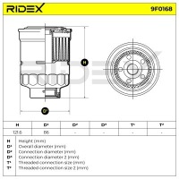 Фільтр пального до toyota auris ridex 9f0168 Доставка, фото thumb