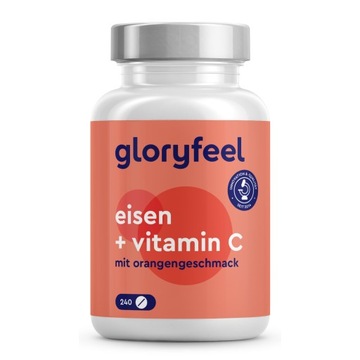 ЖЕЛЕЗО + ВИТАМИН С АСКОРБИНОВАЯ КИСЛОТА для иммунитета 240 таблеток Gloryfeel