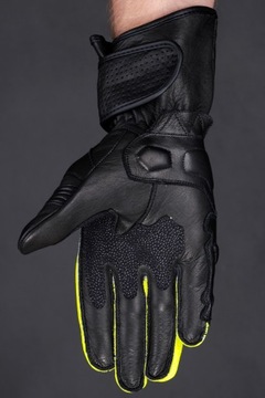 HUSAR ZR RACE fluo SKÓRZANE RĘKAWICE MOTOCYKLOWE