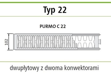GRZEJNIK PURMO C22 550x400 C 22 BOCZNY PROMOCJA