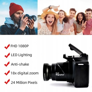Цифровая зеркальная видеокамера 1080 FHD 3 дюйма