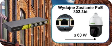 Коммутатор Vidiline 24x PoE 100 Мбит/с 2xRJ45 Uplink 1000 Мбит/с 300 Вт VIDI-F2420GB_V2