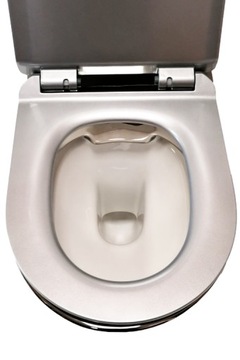 MISKA WC WISZĄCA BEZRANTOWA SREBRNA SILVER + DESKA WOLNOOPADAJĄCA