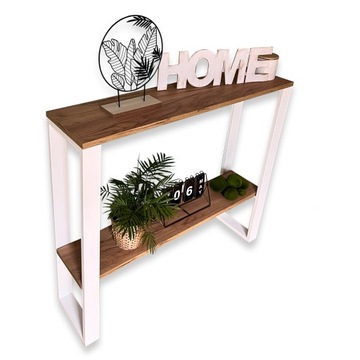 Стол консольный, Стол консольный, Туалетный столик LOFT 100х25х87 ДУБ WHITE CRAFT ЗОЛОТОЙ