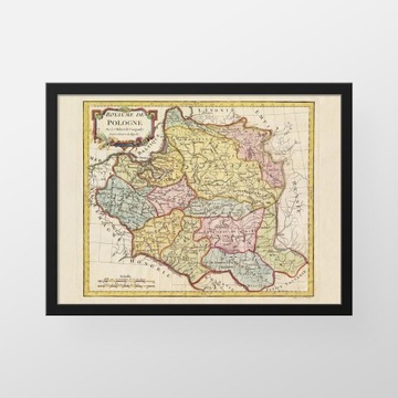 Старая карта Польши - де Вогонди 1762 г. - 91x61