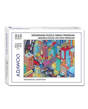 Деревянный 3D-пазл премиум-класса для взрослых Adawoo City 2/4 Śródmieście