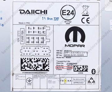 фото thumb №5, Код do радіо радіо alfa romeo continental vp1 vp2 bosch blaupunkt daiichi