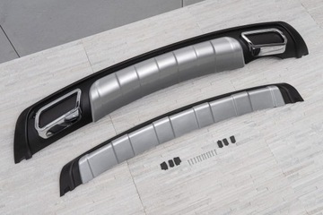 фото thumb №10, Hyundai ix35 2010-2015 накладка бамперів з імітація wydechów чорний