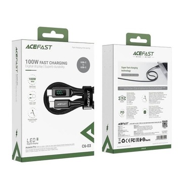 Кабель Acefast USB Type C - USB Type C 2м 100Вт 20В/5А