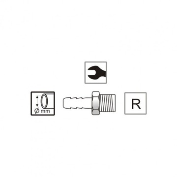 СОЕДИНИТЕЛЬ ШЛАНГА НАРУЖНАЯ РЕЗЬБА 1/2 12MM A535327