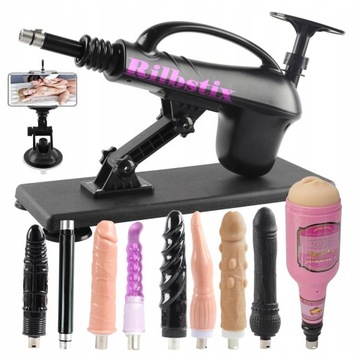 SEX MACHINE MEGA SET Вибратор 7x фаллоимитатор 1x мужской вибратор 1x удлинитель