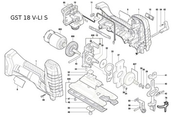 Двигатель 18В лобзика Bosch GST 18 V-LI B