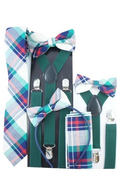 Универсальные подтяжки для брюк BOTTLE DARK GREEN, гладкие, элегантные.