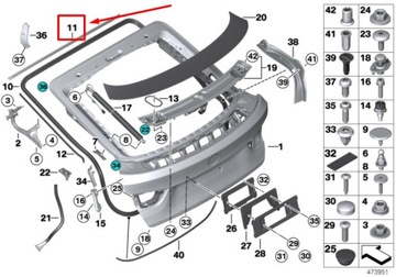 фото thumb №7, Bmw 4 gran купе f36 rear roof gap накладка 51767315969 7315969