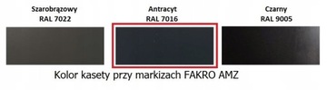 Markiza AMZ 092 1% do okien dachowych FAKRO 66x98 kaseta - RAL 7016