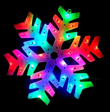 РОЖДЕСТВЕНСКОЕ УКРАШЕНИЕ ОКНА СНЕЖИНКА РАЗНОЦВЕТНЫЙ LED