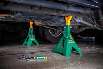 2x АВТОМОБИЛЬНЫЕ ПОДСТАВКИ ДЛЯ КОЛЕС 6T РЕГУЛИРУЕМЫЕ ОПОРЫ SATA С ЗАМКОМ PIN