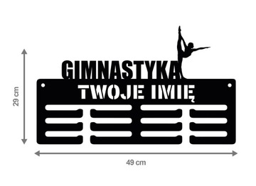 Wieszak na medale GIMNASTYKA z imieniem 325.3