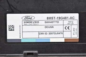 фото thumb №7, Модуль комфорту 8m5t-19g481-ac ford kuga mk1 1 i 2.0 tdci 140 km 08-13