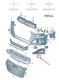 фото thumb №10, Audi a5 sportback f5 передняя часть правый air guide решётка 8w6807682st94 oem