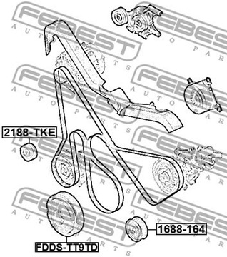фото thumb №4, Febest fdds-tt9td колесо ременное, wał коленчатый