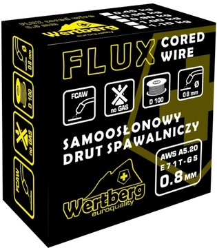 Wertberg FLUX самозащитная сварочная проволока 0,8мм 0,9кг FCAW - MIG без газа