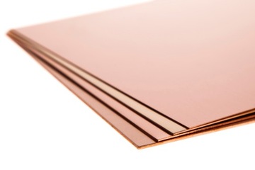 Blacha miedziana miedź Cu formatka 100x50x4mm | arkusz 4mm - 10x5cm
