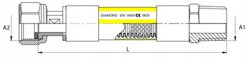 ГАЗОВЫЙ ШЛАНГ ГИБКАЯ ГАЗОВАЯ ТРУБА 1/2 ДЮЙМА 125см