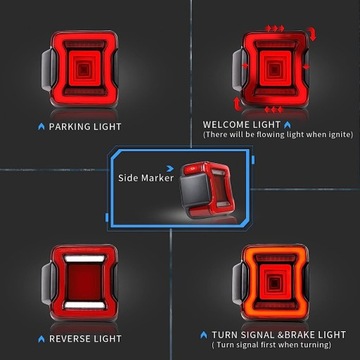 фото thumb №7, Лампа лампи червоний європа комплект led vland jeep wrangler jl 2018-2023