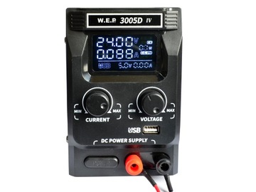 Лабораторный источник питания WEP 3005D-IV 30В 5А + Кабели 7 клемм