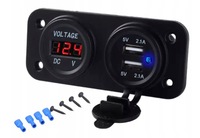 фото thumb №12, Панель woltomierz зарядний пристрій 2x usb 3,1a 2w1 роз'єм прикурювача мотоцикл