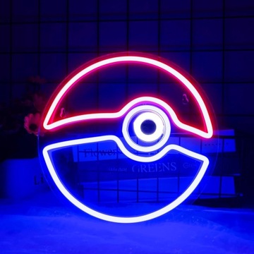 Pokemon Lights PokeBall Неоновая ночная лампа Свет Украшение стены USB