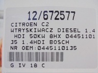 фото thumb №7, C2 форсунка 0445110135 1,4hdi
